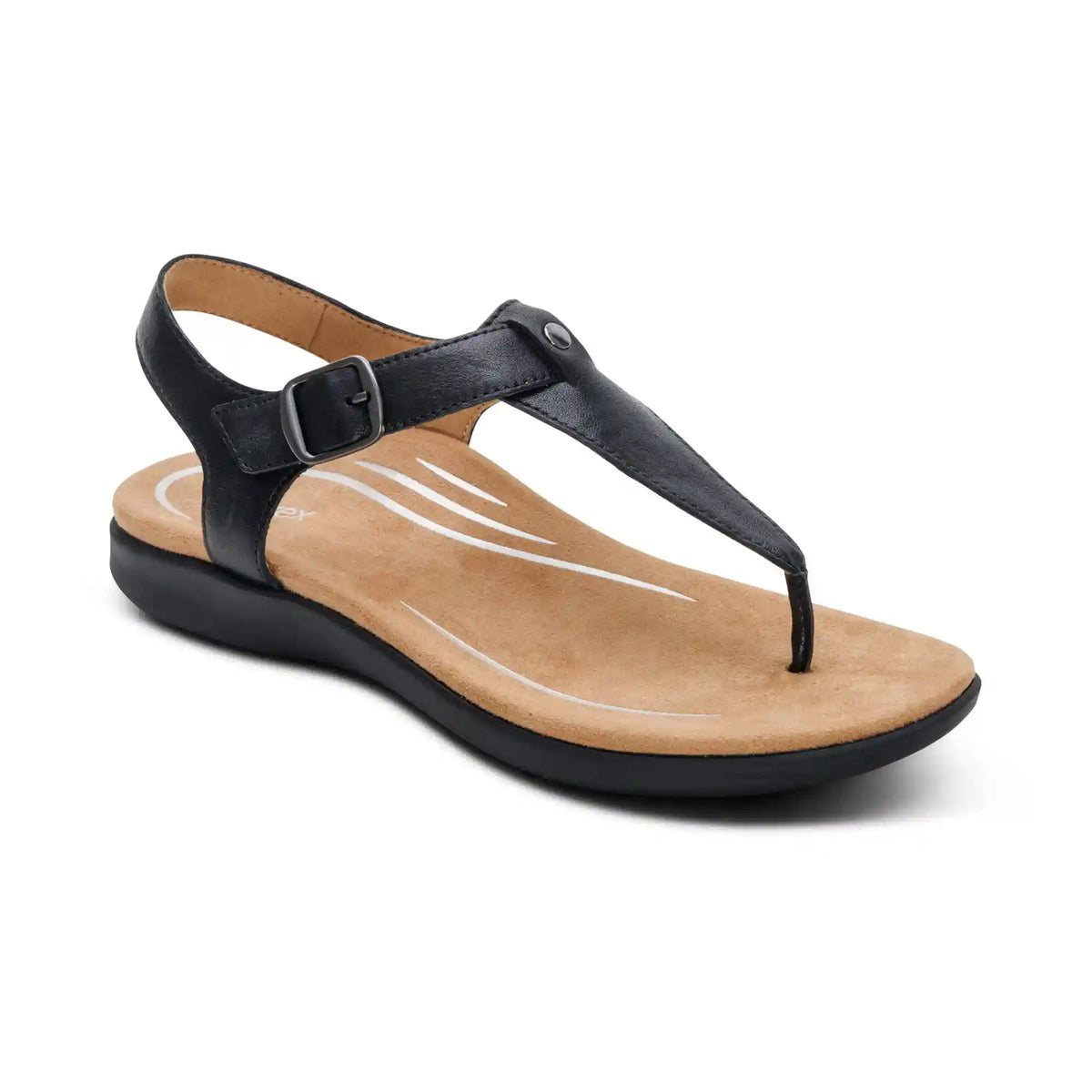 Tracey Adjustable Thong Sandal - Black