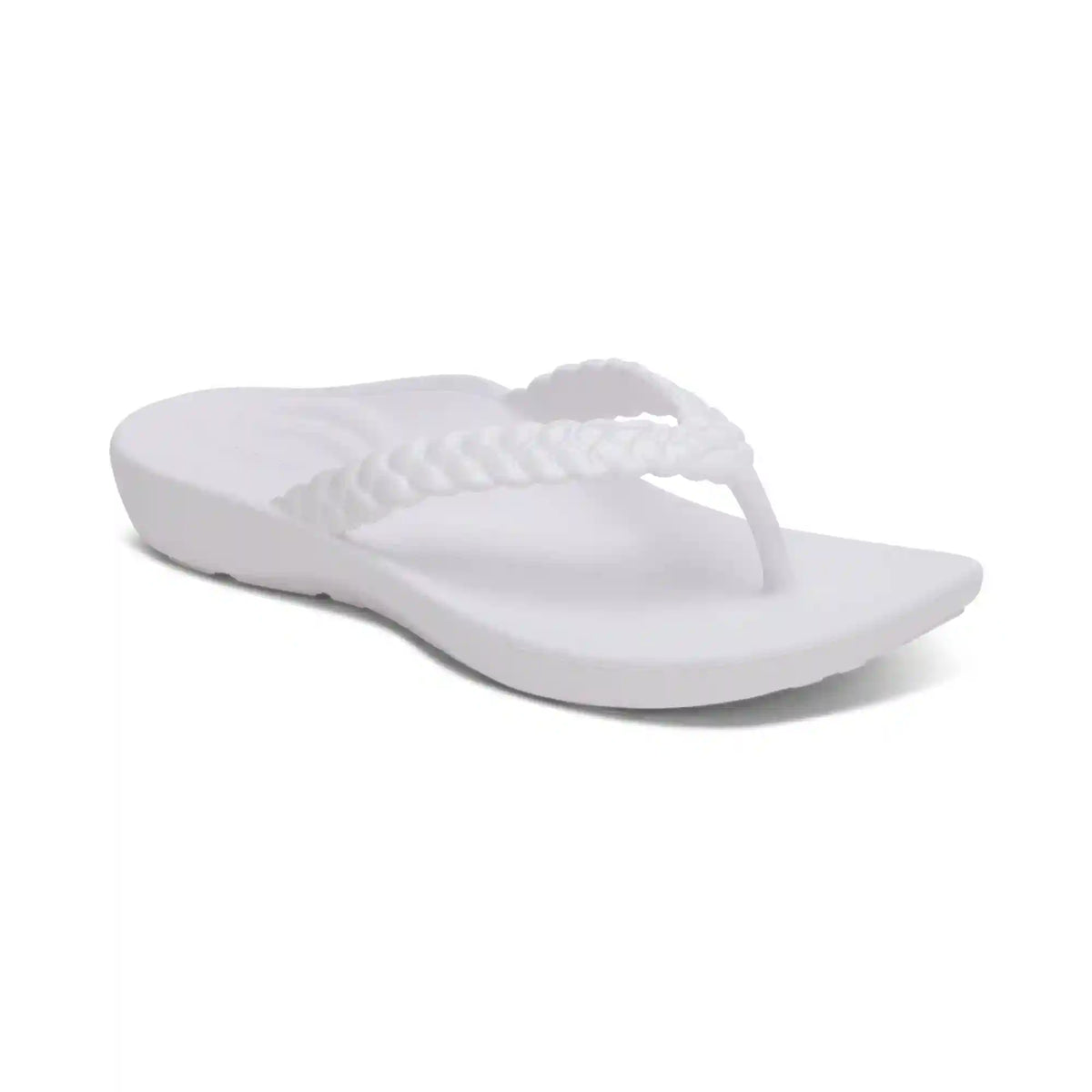 Vicki Braided Thong Sandal - White Gloss