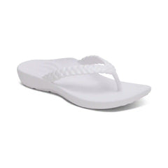 Vicki Braided Thong Sandal - White Gloss