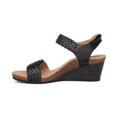Grace Adjustable Woven Wedge - Black