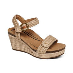 Sydney Quarter Strap Espadrille Wedge - Natural