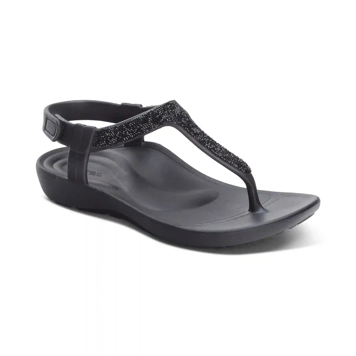 Skyler Thong Sandal - Black Embellished