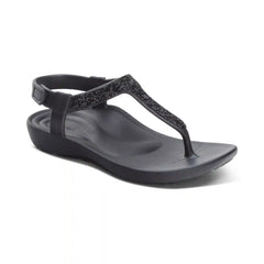 Skyler Thong Sandal - Black Embellished