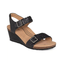 Grace Adjustable Woven Wedge - Black