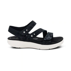 Savannah Adjustable Quarter Strap Sandal - Black