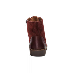 Margot Lace-Up Boot - Dark Red