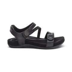 Jess Adjustable Quarter Strap Sandal - Black Sparkle