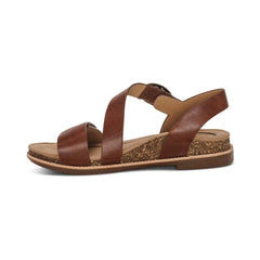 Tamara Asymmetrical Quarter Strap Sandal - Walnut