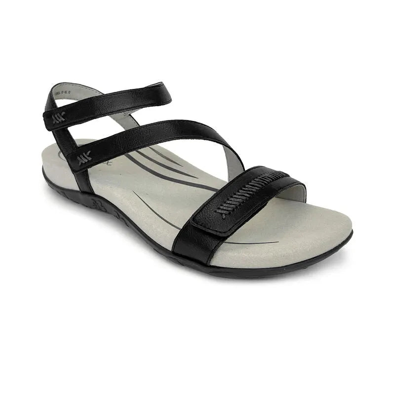 Gabby Adjustable Quarter Strap Sandal - Black