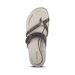 Izzy Adjustable Slide Sandal - Pewter Sparkle