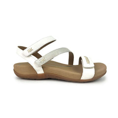 Gabby Adjustable Quarter Strap Sandal - White