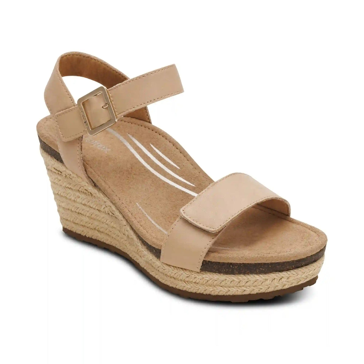 Sydney Quarter Strap Espadrille Wedge - Bone