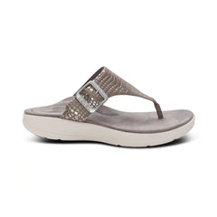 Donna Adjustable Thong Sandal - Pewter Metallic