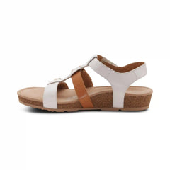 Veronica Arch Support Sandal - Tan White Multi