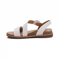 Tamara Asymmetrical Quarter Strap Sandal - Ivory