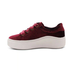 Aubrey Arch Support Platform Sneaker - Burgundy Velvet