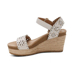 Sydney Quarter Strap Espadrille Wedge - Ivory Cutout