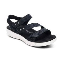 Savannah Adjustable Quarter Strap Sandal - Black