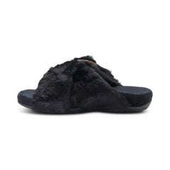 Macy Open-Toe Slipper - Black
