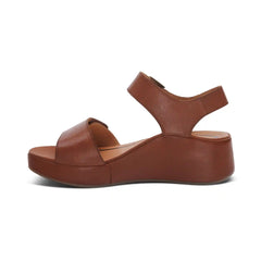 Ariel Adjustable Quarter Strap Wedge  - Dark Brown