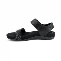 Maria Studded Quarter Strap - Jeweled Black
