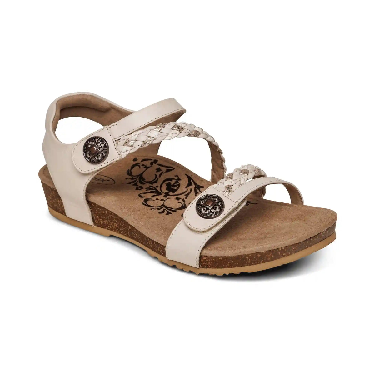 Jillian Braided Quarter Strap Sandal - Ivory