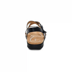 Hadley Adjustable Quarter Strap Sandal - Black