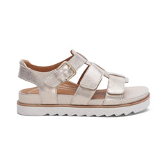 Romy Quarter Strap Cork Flat Sandal - Champagne