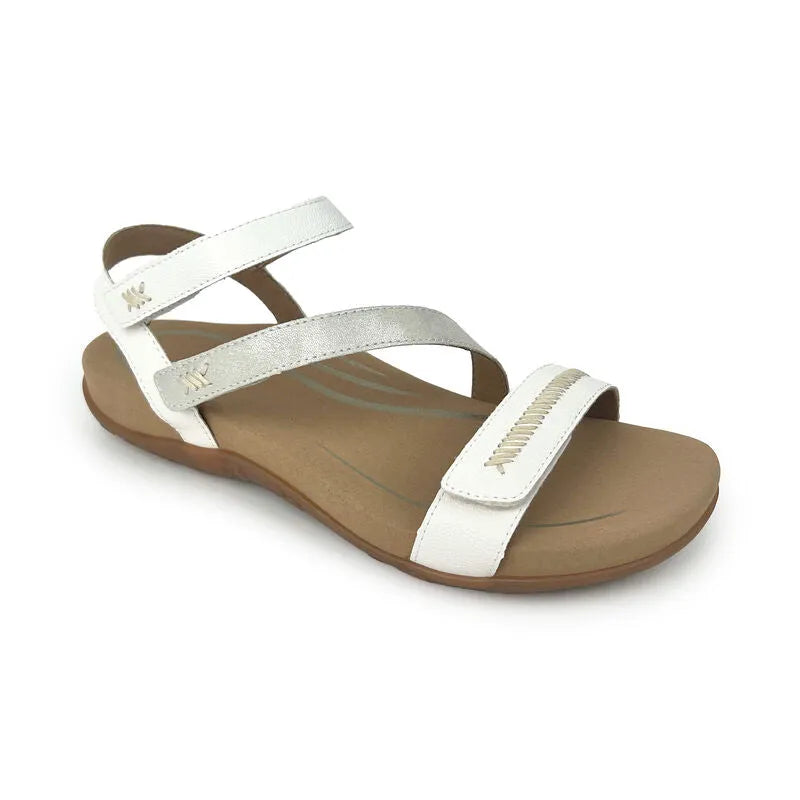 Gabby Adjustable Quarter Strap Sandal - White