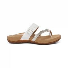 Izzy Adjustable Slide Sandal - White Sparkle