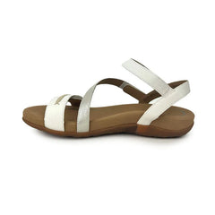 Gabby Adjustable Quarter Strap Sandal - White