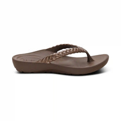 Vicki Braided Thong Sandal - Bronze Gloss