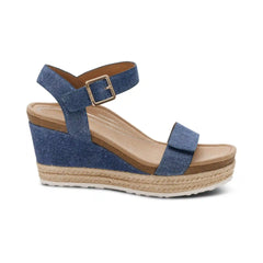 Sydney Quarter Strap Espadrille Wedge - Denim