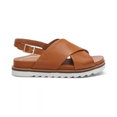 Thea Back Strap Cork Flat Sandal  - Ginger