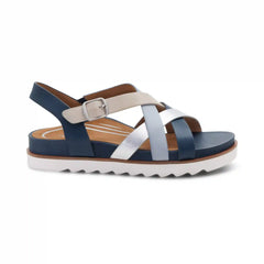 Carmen Cross Band Adjustable Sandal - Navy Multi