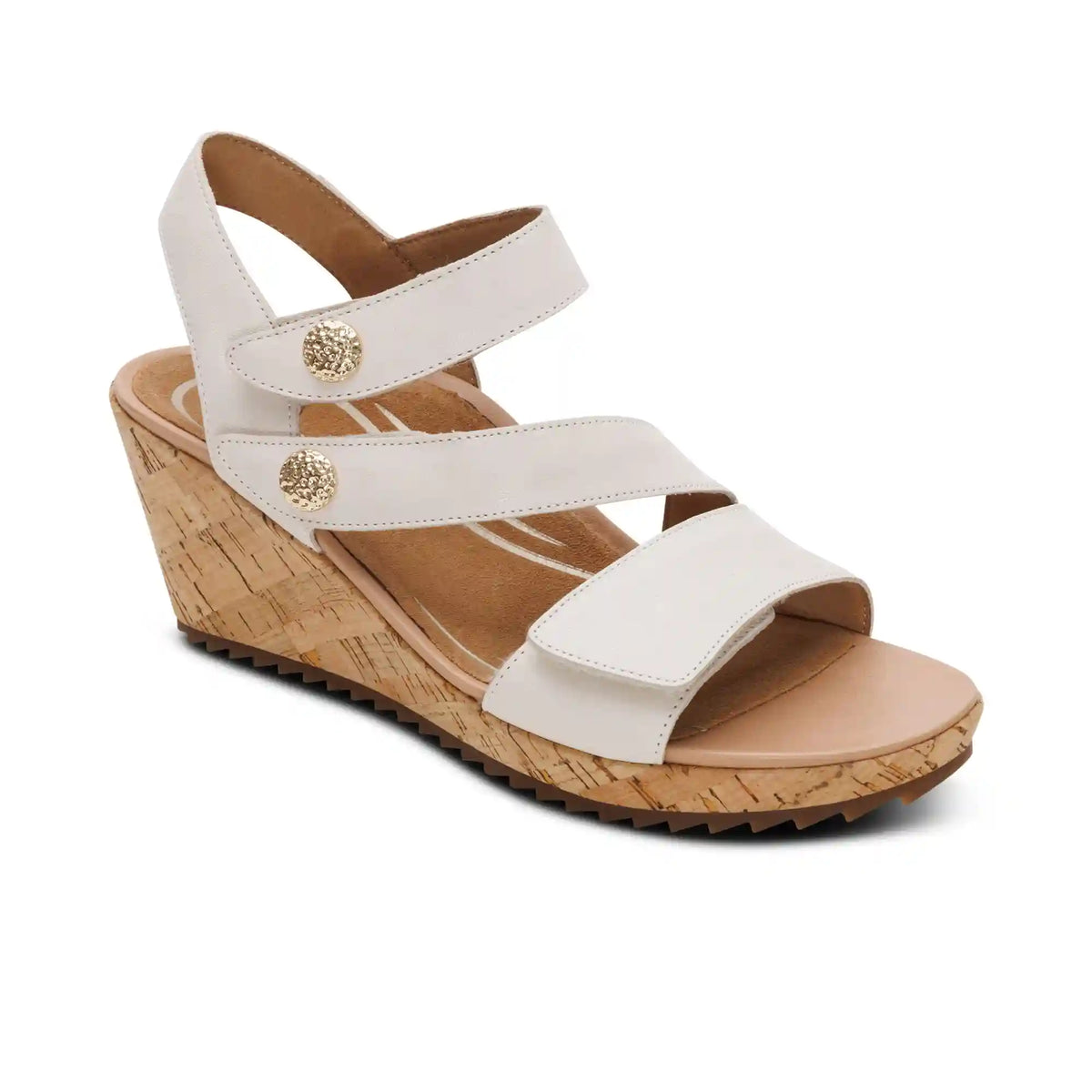 Madelyn Quarter Strap Wedge  - Off White