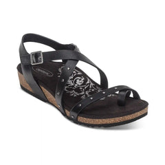Lauren Quarter Strap Sandal - Black