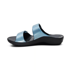 Kaia Two Band Slide - Blue Pearlized