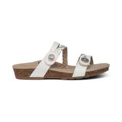 Janey Braided Slide - White