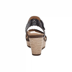 Sydney Quarter Strap Espadrille Wedge - Black Cutout