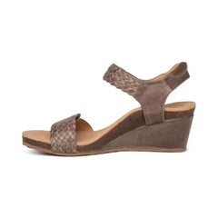 Grace Adjustable Woven Wedge - Taupe