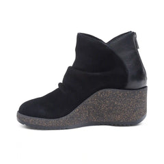 Kara Ankle Wedge Boot - Black