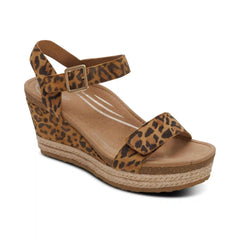 Sydney Quarter Strap Espadrille Wedge - Leopard