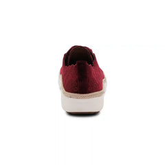 Charlotte Lace-Up Sneaker - Burgundy Velvet
