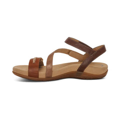 Gabby Adjustable Quarter Strap Sandal - Cognac Multi