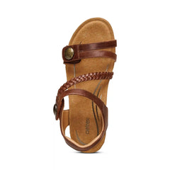 Avril Quarter Strap Wedge - Walnut