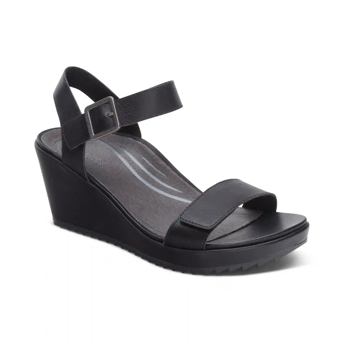 Andrea Quarter Strap Wedge  - Black