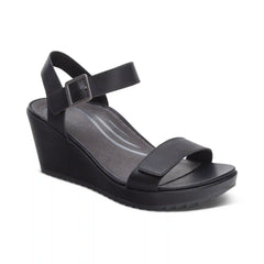 Andrea Quarter Strap Wedge  - Black