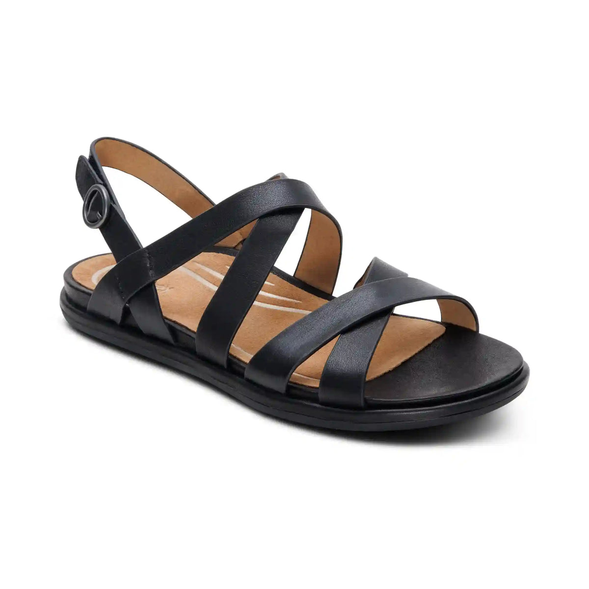 Piper Arch Support Strap Sandal - Black