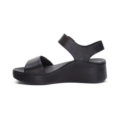 Ariel Adjustable Quarter Strap Wedge  - Black